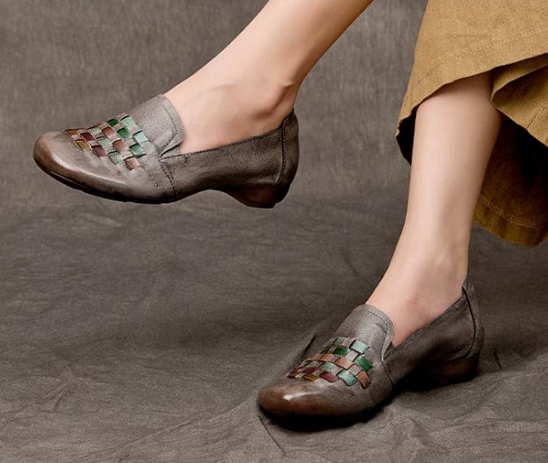 Handmade Leather Flat Shoes for Women