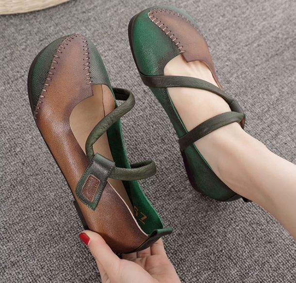 Handmade Leather Flat Shoes for Women