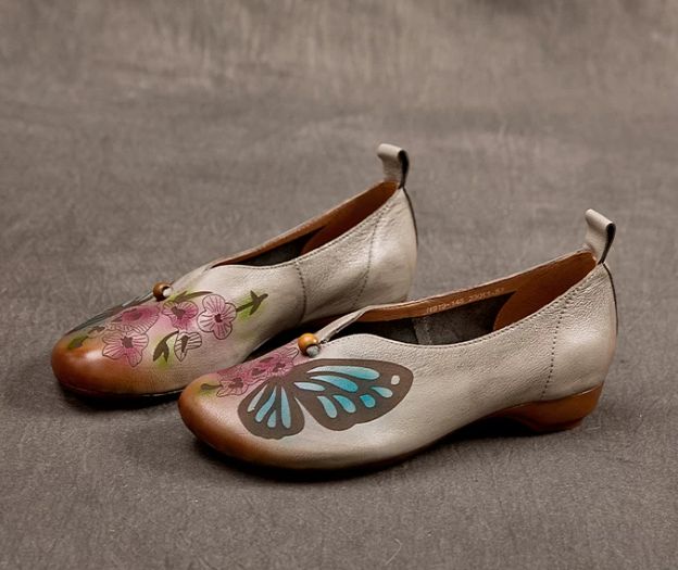 Handmade Leather Flat Shoes for Women