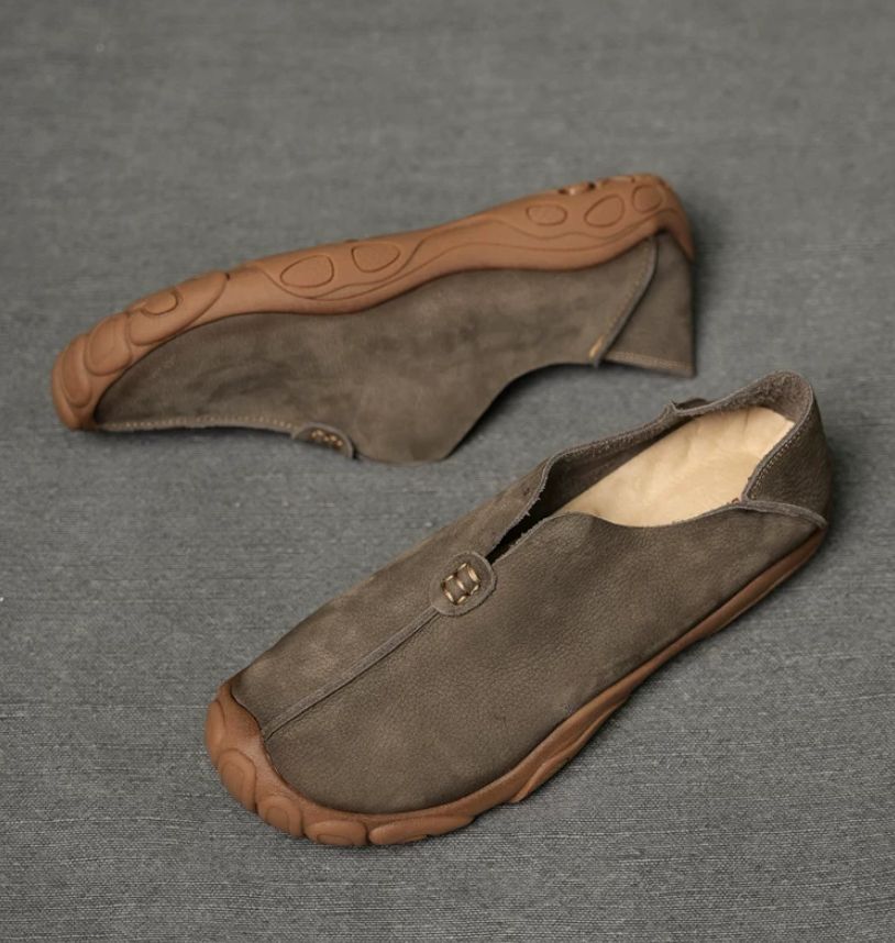 Autumn Genuine Leather Retro Men's Shoes - Cool and Casual Shoes with Breathable Soft Leather and Soft Soles