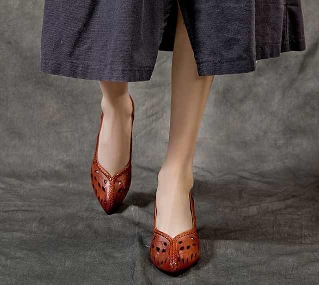 Handmade Leather High-heeled shoes for Women