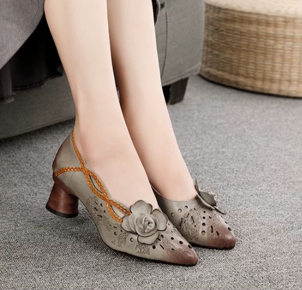Handmade Leather High-heeled shoes for Women