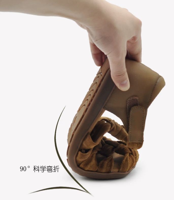 Retro Headband Sandals for Women, Genuine Leather Woven Roman-style Flat Shoes