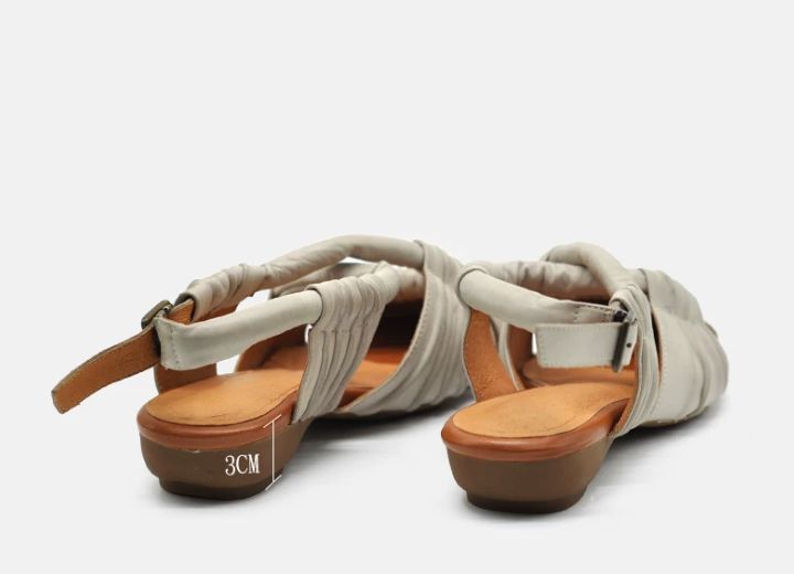 Handmade Vintage Leather Flat Sandals for Women