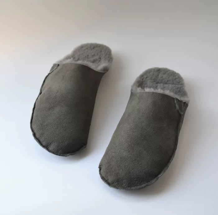 Sheepskin and Genuine Leather Pure Wool Slippers for Women