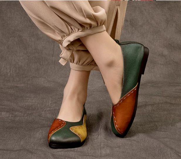 Handmade Leather Flat Shoes for Women