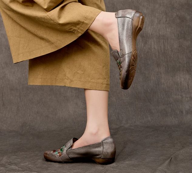 Handmade Leather Flat Shoes for Women