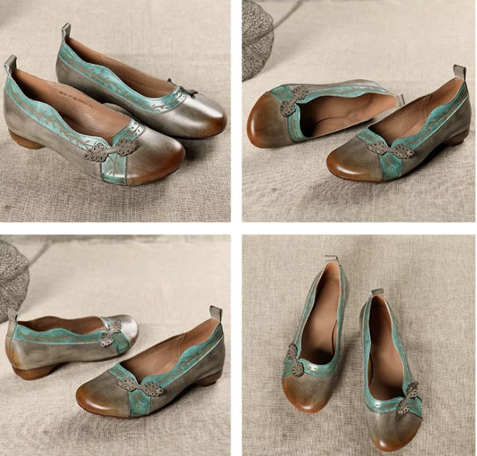 Handmade Leather Flat Shoes for Women