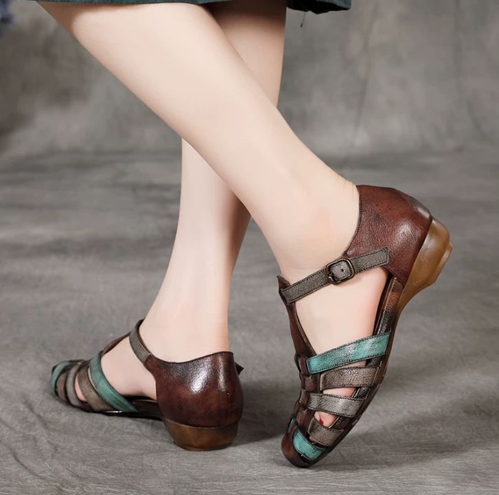 Hnadmade Vintage Leather Sandals For Women