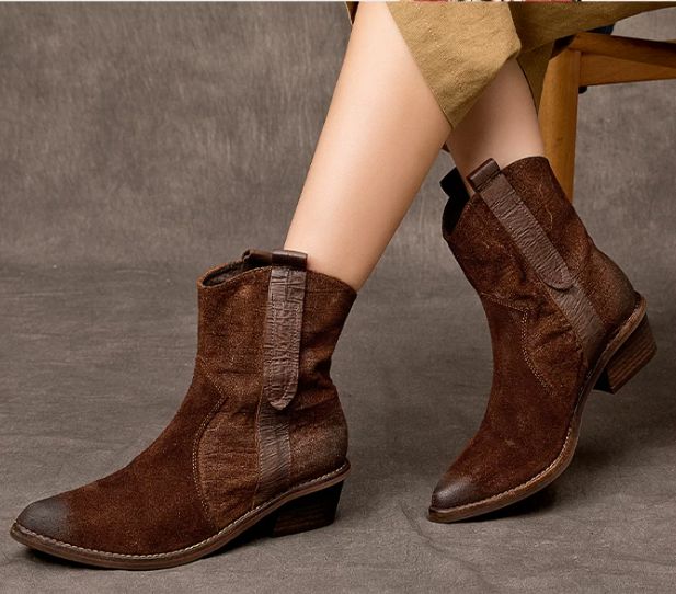 Handmade Leather Boots for Women in Brown