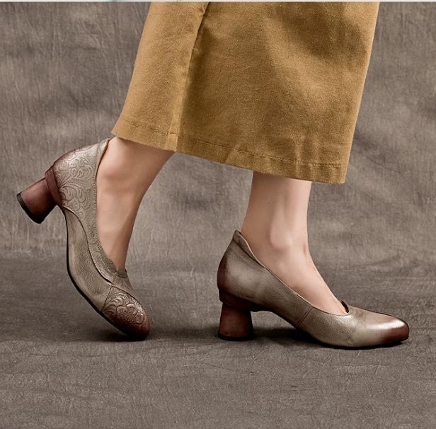 Handmade Leather High-heeled shoes for Women