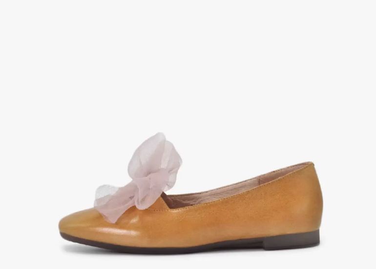 Lace-up Flat Shoes Low-cut Square Bow Tie Single Shoes for Women