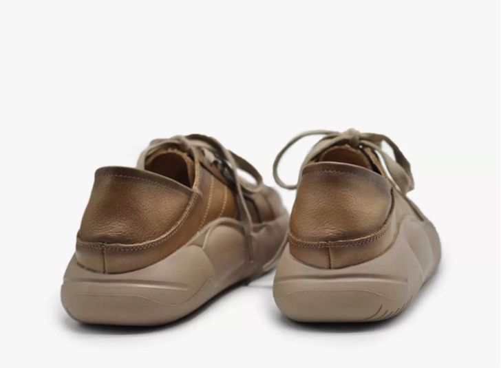 Retro Hong Kong Style Chic Shoes Thick-soled Casual Shoes Sports Shoes Women's Style Genuine Leather