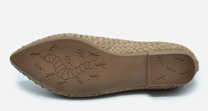New Vintage Hand-Woven Shoes for Women Genuine Leather Flat Sole Pointed Toe