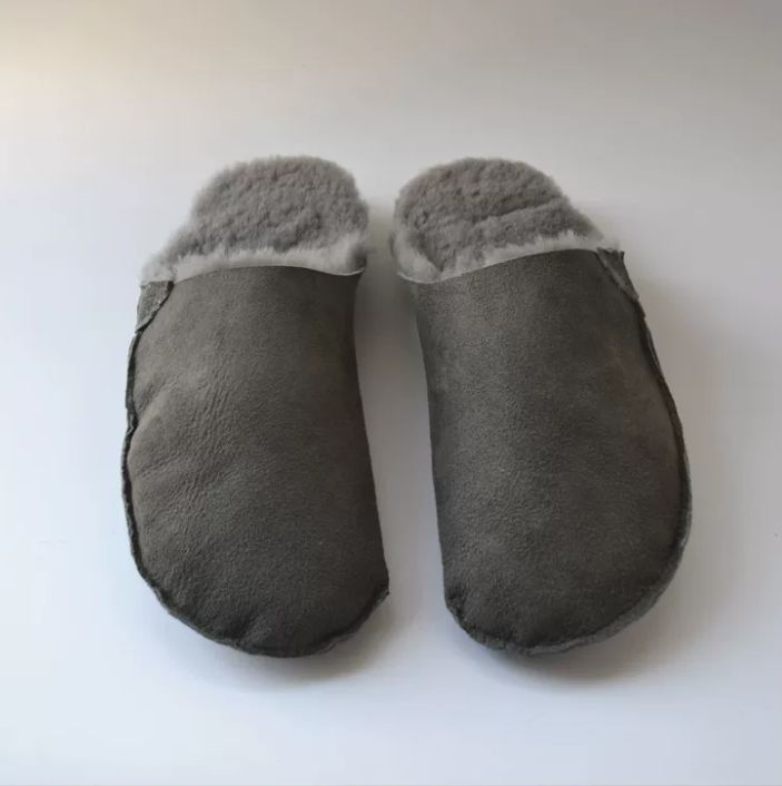 Sheepskin and Genuine Leather Pure Wool Slippers for Women