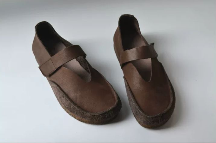 Leather Upper Cowhide Soft-Soled Casual Leather Shoes for Men and Women Retro Mary Jane Style Shoes