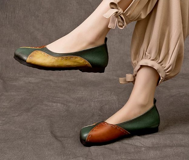 Handmade Leather Flat Shoes for Women