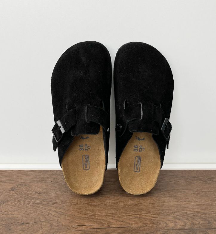 BURKIN shoes Retro Cork-covered Head-Trimmed Slip-on Shoes Women's and Men's Matching Outerwear Style Slip-on Shoes One-Piece Footwear