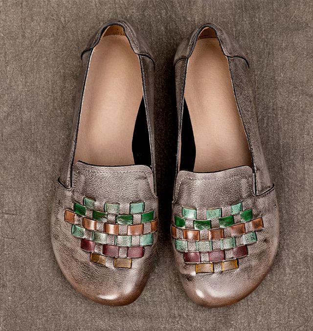 Handmade Leather Flat Shoes for Women