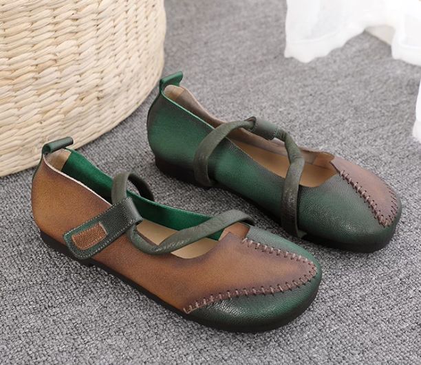 Handmade Leather Flat Shoes for Women