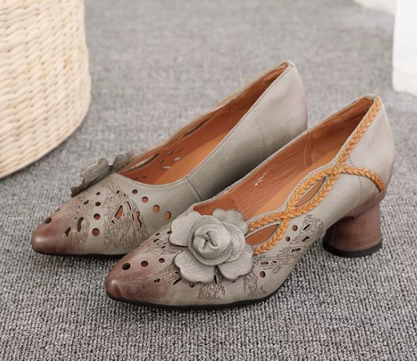 Handmade Leather High-heeled shoes for Women