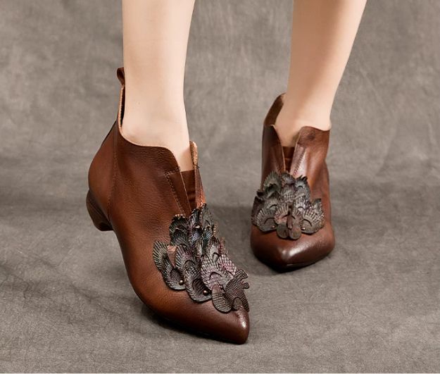 Handmade Leather Boots for Women in Brown