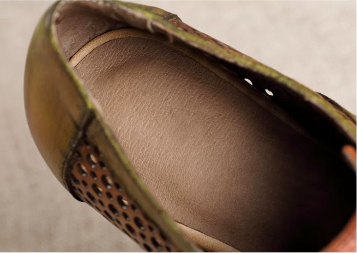 Handmade Vintage Leather Flat Shoes for Women