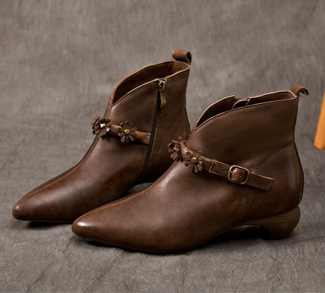 Handmade Leather Boots for Women in Brown
