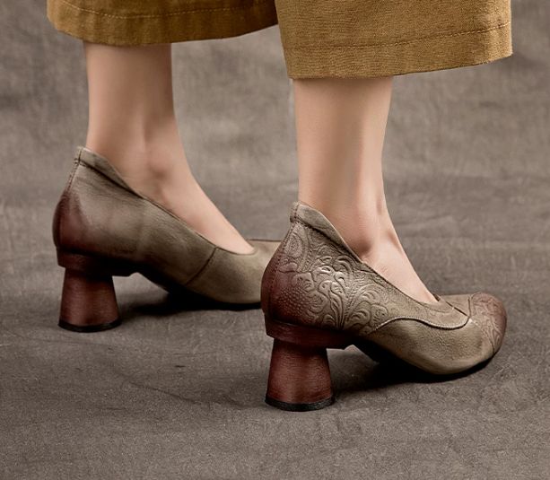 Handmade Leather High-heeled shoes for Women