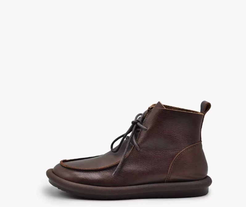 Original British-Style Platform Martin Boots for Women Made of Genuine Leather Flat Shoes