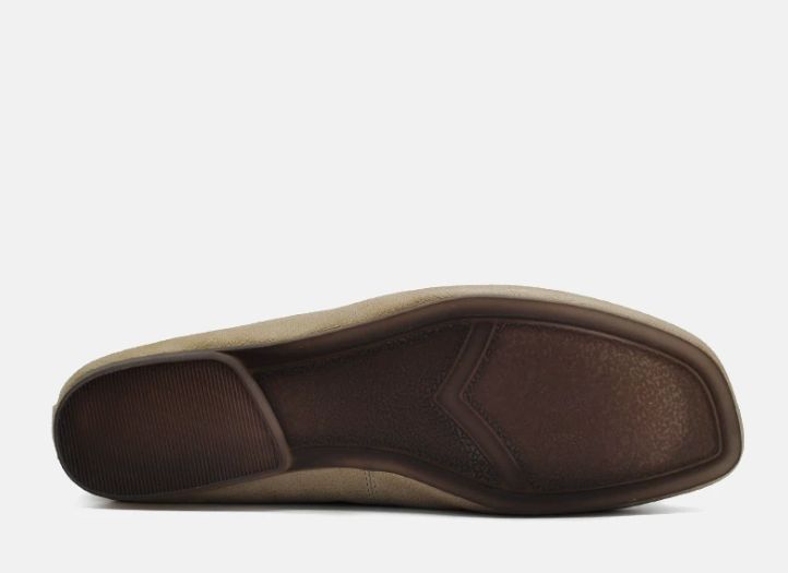 Retro Artistic Low Heel Women's Leather Flat Shoes in Brown / Khaki