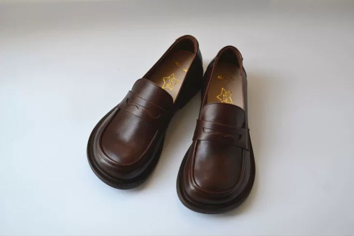 Leather British Style Small Leather Shoes, Top-grade Cowhide Wide-Top shoes, Comfortable Work Shoes