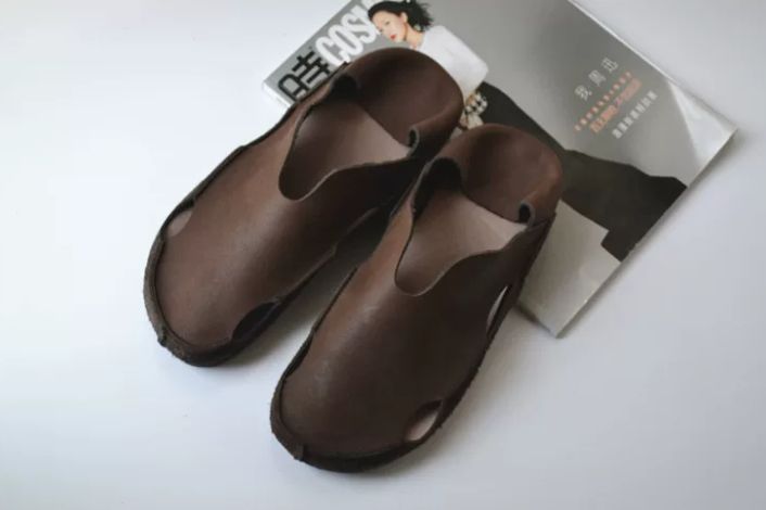 Handmade Leather Flat Shoes Retro Hollowed-Out Casual Leather Shoes