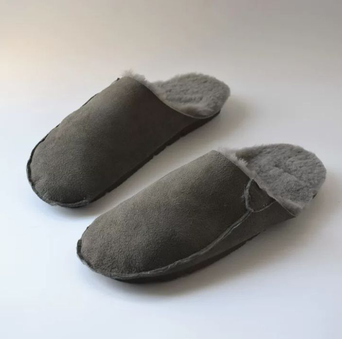 Sheepskin and Genuine Leather Pure Wool Slippers for Women