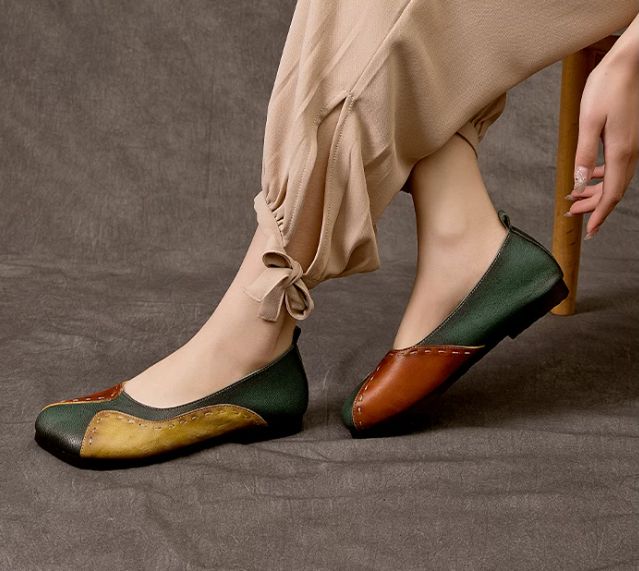 Handmade Leather Flat Shoes for Women