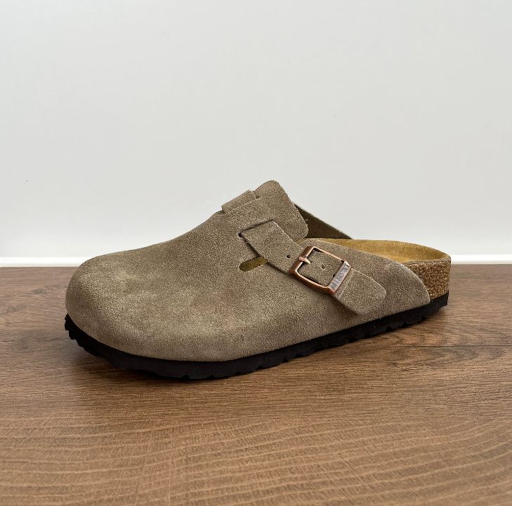 BURKIN shoes Retro Cork-covered Head-Trimmed Slip-on Shoes Women's and Men's Matching Outerwear Style Slip-on Shoes One-Piece Footwear