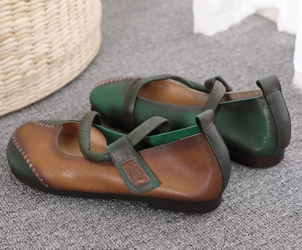 Handmade Leather Flat Shoes for Women