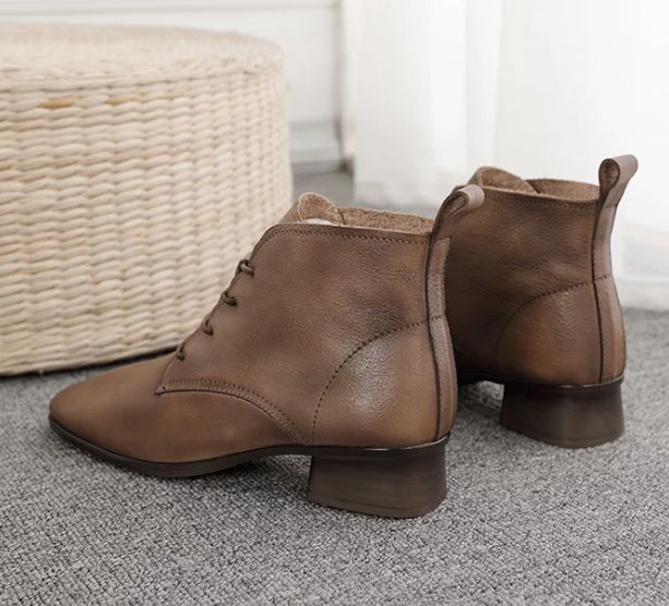 Handmade Leather Boots for Women in Brown