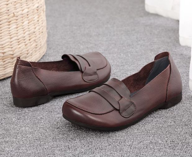 Spring 2026 New Style Genuine Leather Women's Flat Comfortable Cowhide Loafers