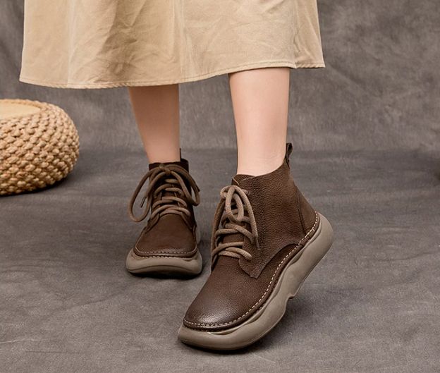 Handmade Leather Boots for Women in Brown