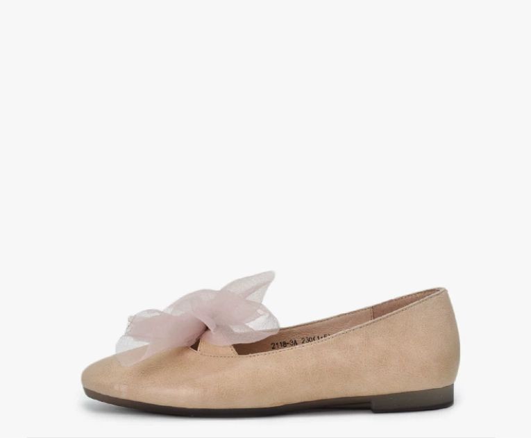Lace-up Flat Shoes Low-cut Square Bow Tie Single Shoes for Women