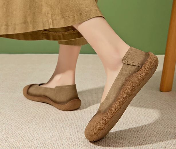Handmade Vintage Leather Flat Shoes for Women