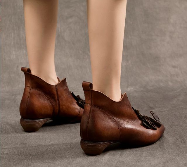 Handmade Leather Boots for Women in Brown