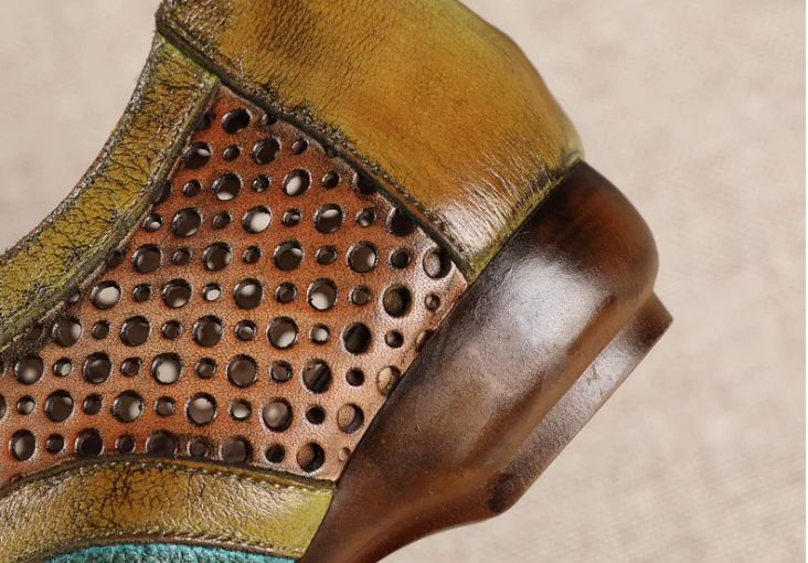 Handmade Vintage Leather Flat Shoes for Women