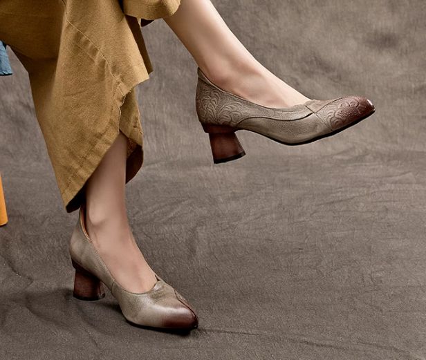 Handmade Leather High-heeled shoes for Women