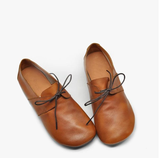 Handmade Vintage Leather Flat Shoes for Women