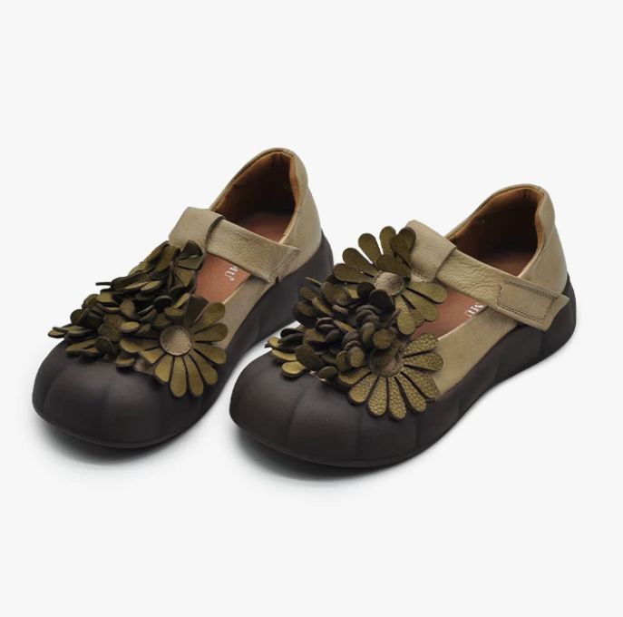 Handmade Leather Mary Jane Shoes For Women Casual & Elegant