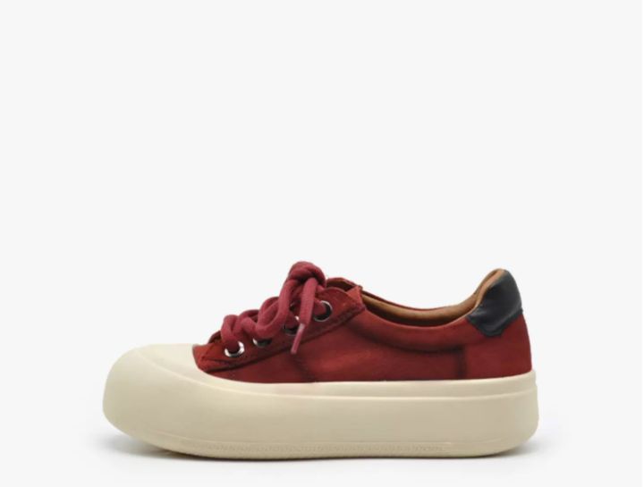 Vintage Thick-Soled Shoes Made of Genuine Leather With Big Heads and Cute Appearance Suitable For Casual Wear