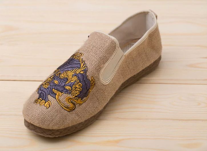 Spring and Summer Cotton and Linen Embroidered Breathable Canvas Shoes, Linen Casual Shoes Men's Shoes