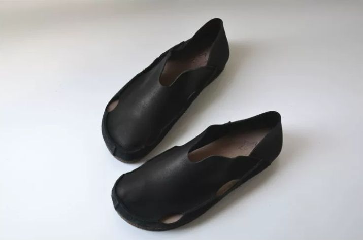 Handmade Leather Flat Shoes Retro Hollowed-Out Casual Leather Shoes